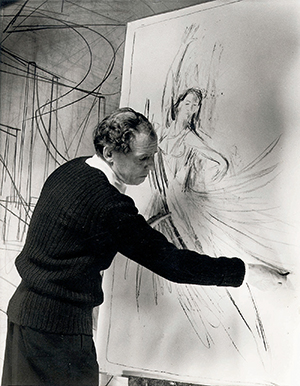 Wilhelm Heiner zeichnet Colette Marchand, 1953 © M. Heiner